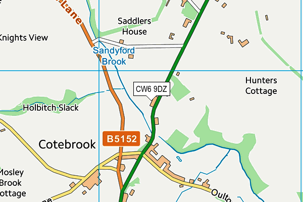 CW6 9DZ map - OS VectorMap District (Ordnance Survey)