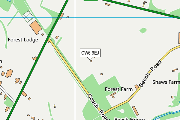 Cheshire Polo Club (Coach Road) map (CW6 9EJ) - OS VectorMap District (Ordnance Survey)