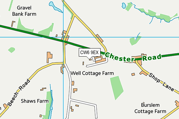 CW6 9EX map - OS VectorMap District (Ordnance Survey)