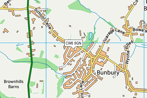 CW6 9GN map - OS VectorMap District (Ordnance Survey)