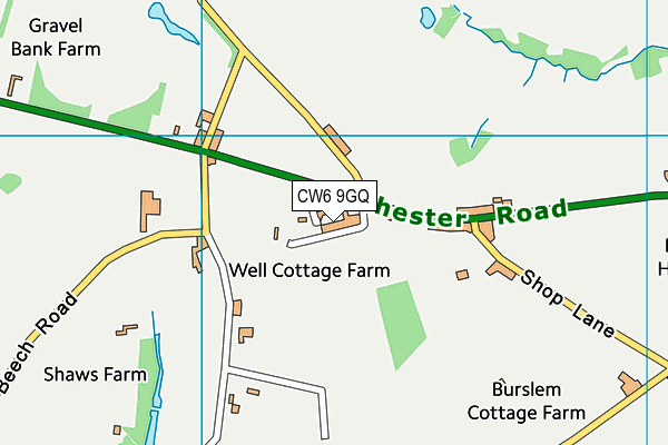 CW6 9GQ map - OS VectorMap District (Ordnance Survey)