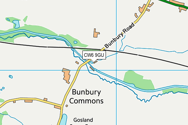 CW6 9GU map - OS VectorMap District (Ordnance Survey)