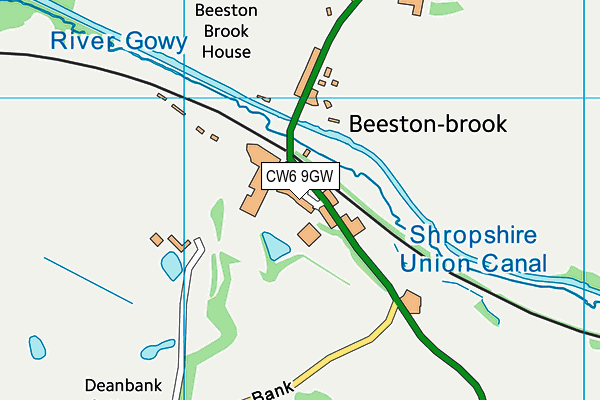 CW6 9GW map - OS VectorMap District (Ordnance Survey)