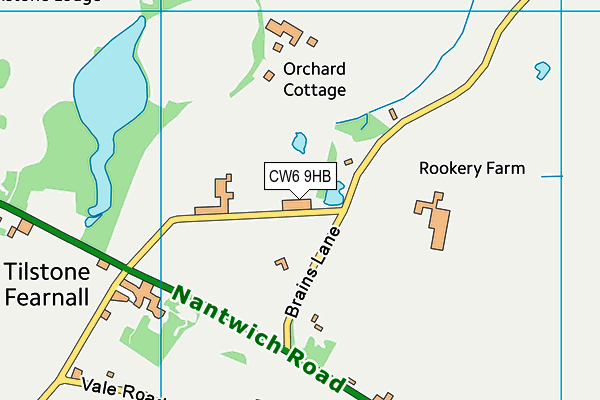 CW6 9HB map - OS VectorMap District (Ordnance Survey)