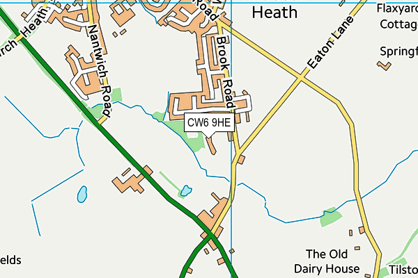 CW6 9HE map - OS VectorMap District (Ordnance Survey)