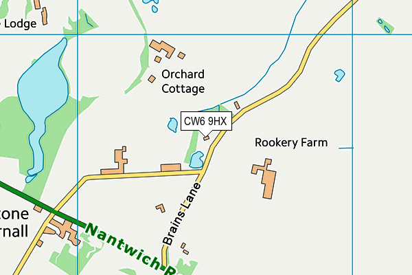 CW6 9HX map - OS VectorMap District (Ordnance Survey)