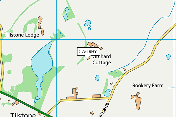 CW6 9HY map - OS VectorMap District (Ordnance Survey)