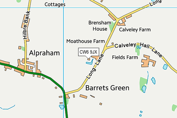 CW6 9JX map - OS VectorMap District (Ordnance Survey)