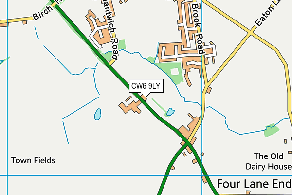 CW6 9LY map - OS VectorMap District (Ordnance Survey)
