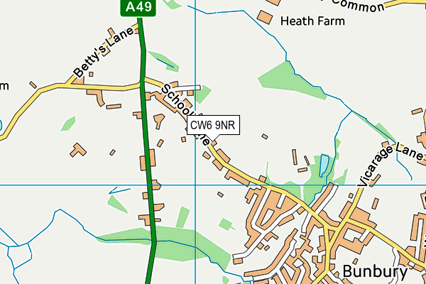 Bunbury Aldersey CofE Primary School map (CW6 9NR) - OS VectorMap District (Ordnance Survey)