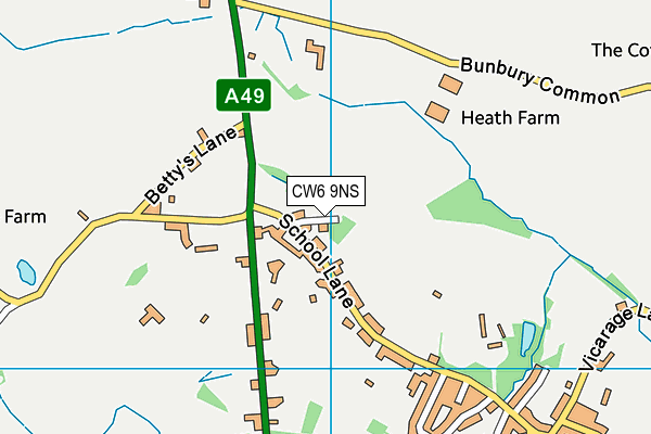 CW6 9NS map - OS VectorMap District (Ordnance Survey)