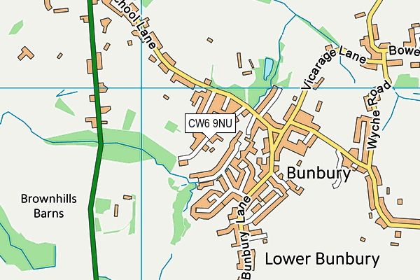 CW6 9NU map - OS VectorMap District (Ordnance Survey)