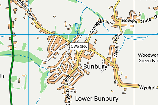 CW6 9PA map - OS VectorMap District (Ordnance Survey)