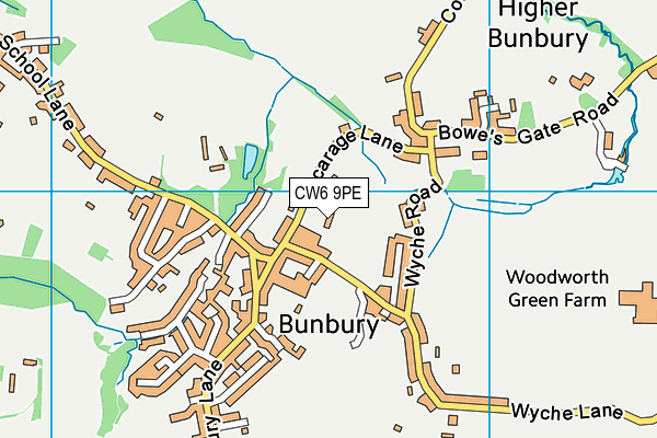 CW6 9PE map - OS VectorMap District (Ordnance Survey)