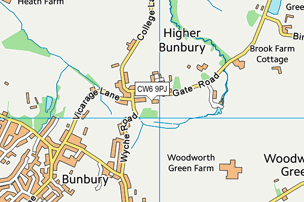 CW6 9PJ map - OS VectorMap District (Ordnance Survey)