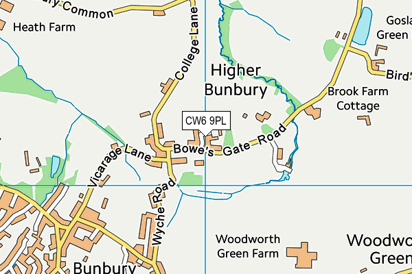 CW6 9PL map - OS VectorMap District (Ordnance Survey)