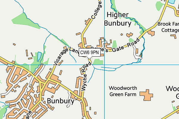 CW6 9PN map - OS VectorMap District (Ordnance Survey)