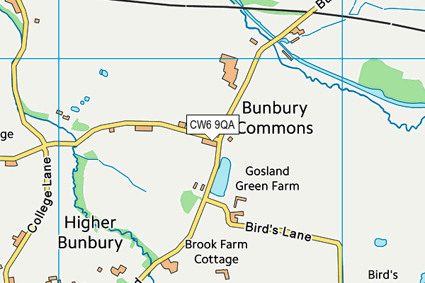 CW6 9QA map - OS VectorMap District (Ordnance Survey)