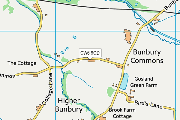 CW6 9QD map - OS VectorMap District (Ordnance Survey)