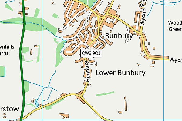 CW6 9QJ map - OS VectorMap District (Ordnance Survey)