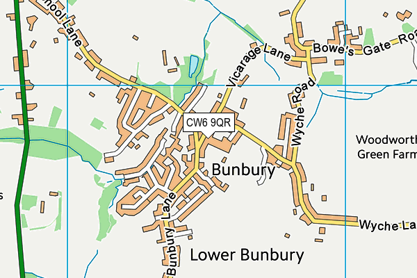 CW6 9QR map - OS VectorMap District (Ordnance Survey)