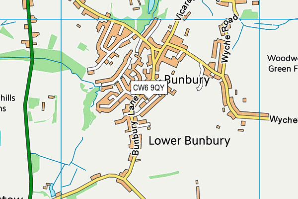 CW6 9QY map - OS VectorMap District (Ordnance Survey)