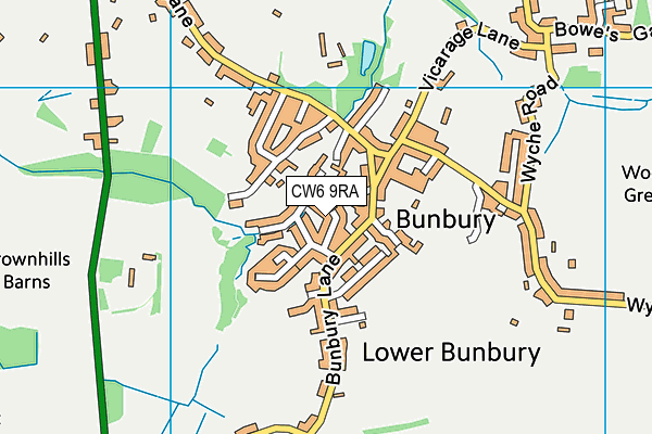 CW6 9RA map - OS VectorMap District (Ordnance Survey)