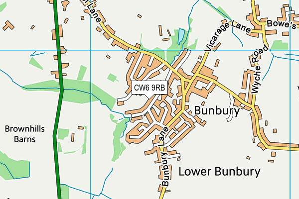 CW6 9RB map - OS VectorMap District (Ordnance Survey)