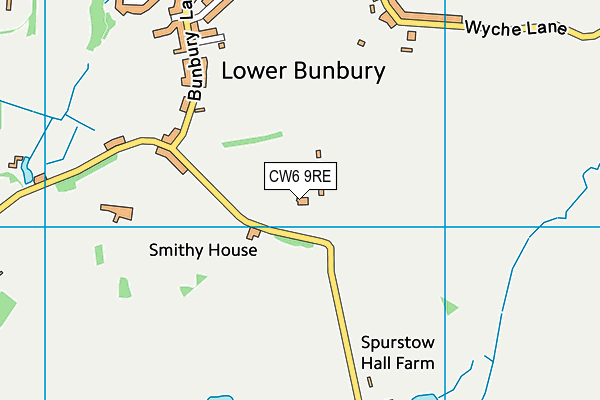 CW6 9RE map - OS VectorMap District (Ordnance Survey)