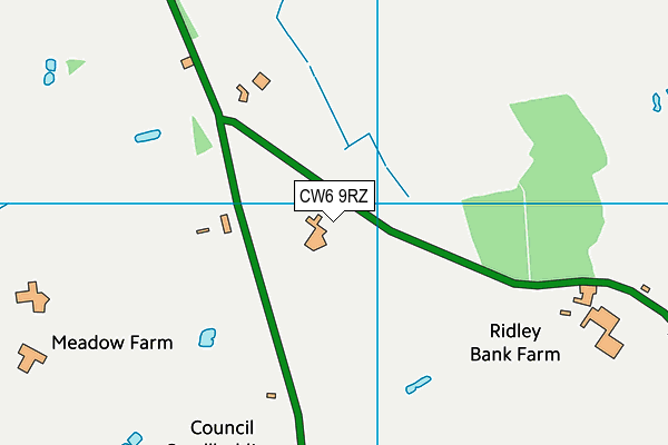 CW6 9RZ map - OS VectorMap District (Ordnance Survey)