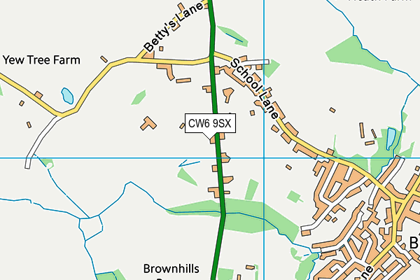 CW6 9SX map - OS VectorMap District (Ordnance Survey)