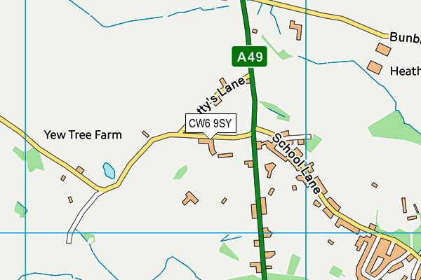 CW6 9SY map - OS VectorMap District (Ordnance Survey)