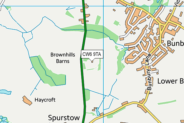 CW6 9TA map - OS VectorMap District (Ordnance Survey)