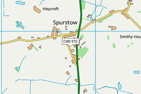 CW6 9TE map - OS VectorMap District (Ordnance Survey)