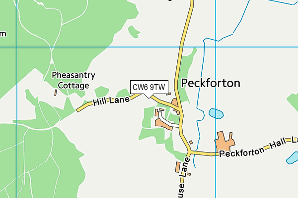 CW6 9TW map - OS VectorMap District (Ordnance Survey)