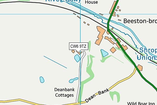 CW6 9TZ map - OS VectorMap District (Ordnance Survey)