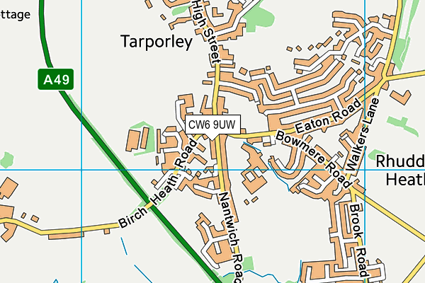 CW6 9UW map - OS VectorMap District (Ordnance Survey)