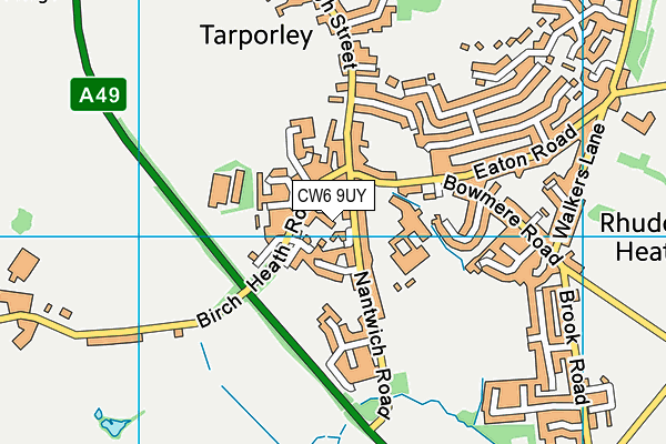 CW6 9UY map - OS VectorMap District (Ordnance Survey)