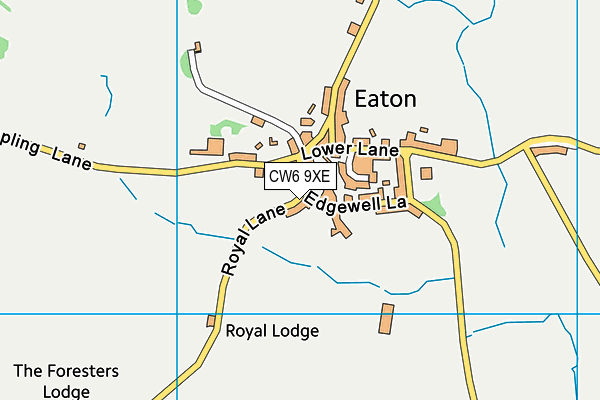 CW6 9XE map - OS VectorMap District (Ordnance Survey)