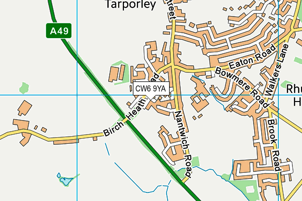 CW6 9YA map - OS VectorMap District (Ordnance Survey)