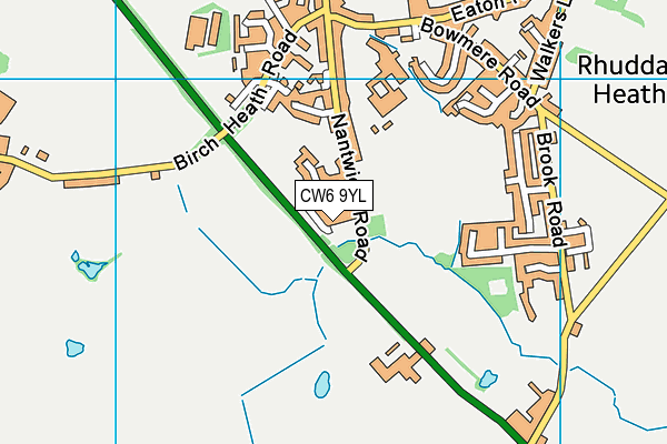 CW6 9YL map - OS VectorMap District (Ordnance Survey)