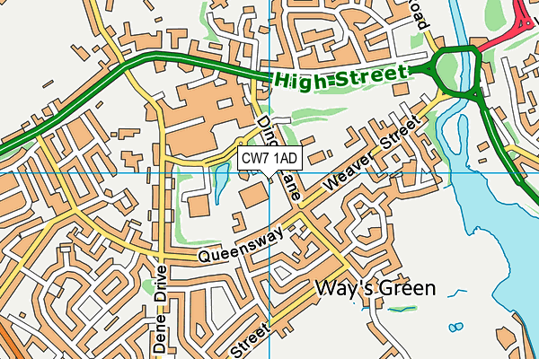 Winsford Lifestyle Centre map (CW7 1AD) - OS VectorMap District (Ordnance Survey)