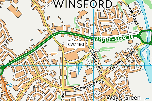 Dw Fitness First (Winsford) (Closed) map (CW7 1BG) - OS VectorMap District (Ordnance Survey)