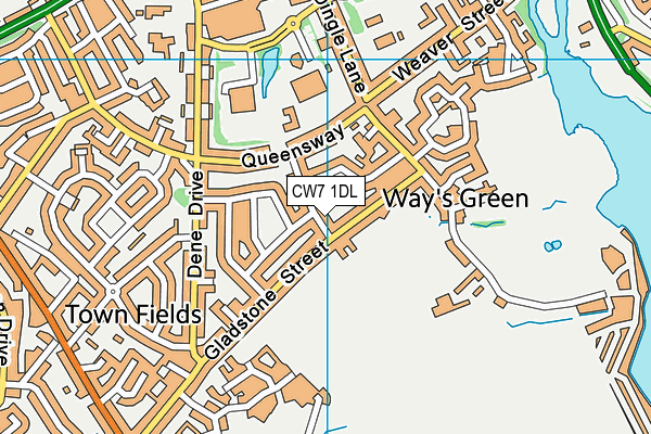 CW7 1DL map - OS VectorMap District (Ordnance Survey)