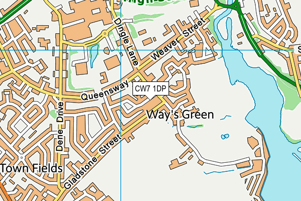 CW7 1DP map - OS VectorMap District (Ordnance Survey)