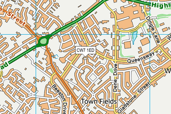 CW7 1ED map - OS VectorMap District (Ordnance Survey)