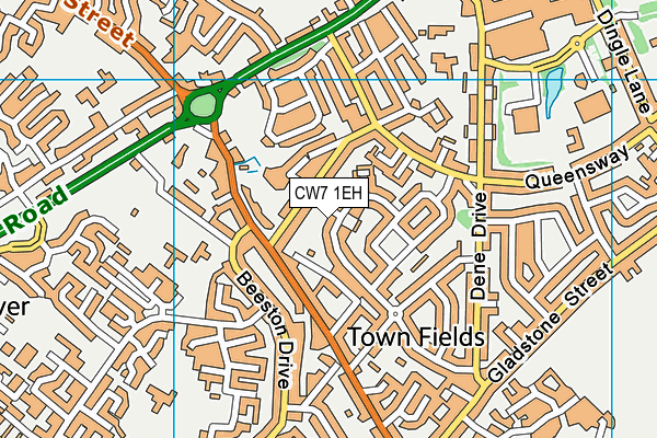 CW7 1EH map - OS VectorMap District (Ordnance Survey)