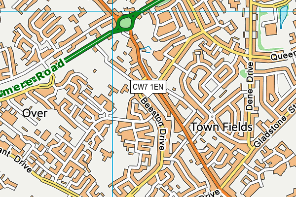 CW7 1EN map - OS VectorMap District (Ordnance Survey)