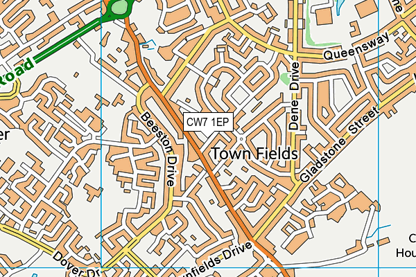 CW7 1EP map - OS VectorMap District (Ordnance Survey)