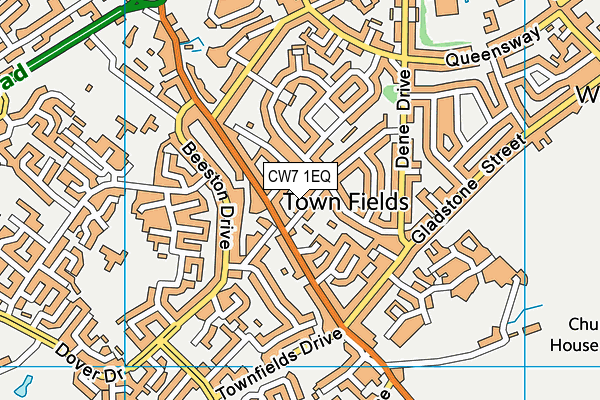 CW7 1EQ map - OS VectorMap District (Ordnance Survey)